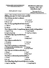 Đề thi khảo sát chất lượng học kì I Địa lí lớp 8 - Năm học 2016-2017 - Trường THCS Nguyễn Thiện Thuật